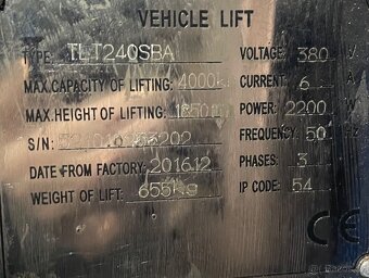 Dvousloupový zvedák XT Lift 2.40 – nosnost 4 t - 3