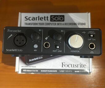 Zvuková karta Focusrite Scarlett solo 1 gen perfektní stav - 3