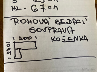 Sedací souprava rohová koženková starší za 500 kč - 3