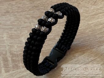 Paracord náramek (19 cm) black - 3