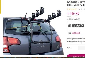 Nosič na 3 jízdní kola na kufr auta - 3