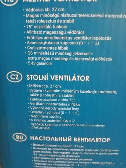 Stolní ventilátor NOVÝ - 3