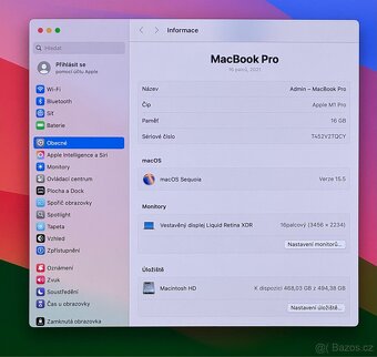 MacBook Pro 16” M1 Pro 2021/16GB RAM/512GB SSD/Záruka - 3