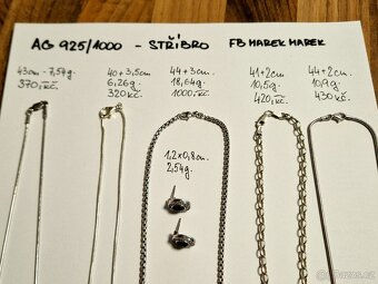 ⭐ Prodám stříbrné šperky 925/1000 – více kusů, různé druhy ⭐ - 3