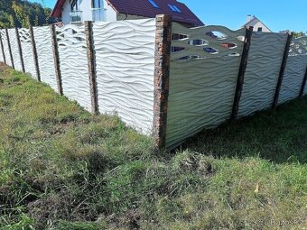 Betonový plot / deska vzor vlna - bezpórovité - 3