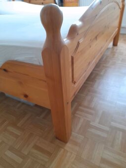 Manželská postel - borovice, bez roštů a matrací - 3