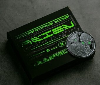 Stříbrná mince - 1oz ALIEN 2023 PROOF Rhodium - 3