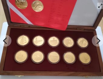 Zlato / sada zlatých mincí ČNB MPR Mosty proof - 3