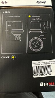 LED maják 12/24V oranžový - 3
