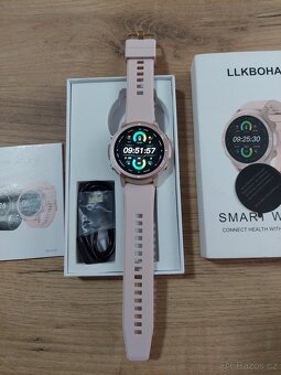 Chytré hodinky S52 – 1,39" volání, IP68, v češtině / růžové - 3