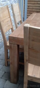 Masivní jídelní rozkládací stůl+4 židle +6 židlí - 3