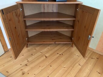 Rohová skříň Leksvik IKEA, masivní borovice, mořidlo antik - 3