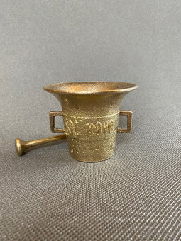 Malý mosazný hmoždíř 7.5 cm s tloukem - 3