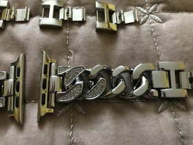 Apple watch 44mm kovový řemínek s kamínky NOVÝ - 3