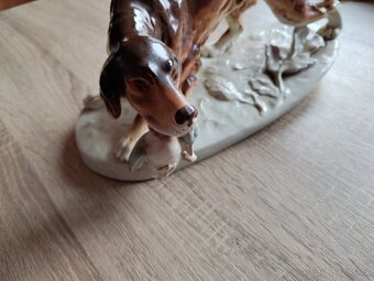 Socha Lovecký pes s kachnou Royal DUX Czechoslovakia - 3