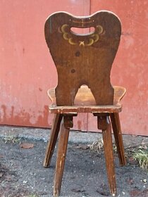 Starožitná malovaná židle - 3