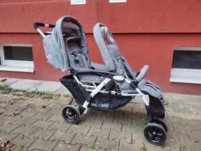 Dvojkočár Chic 4 Baby pro sourozence, šedý - 3