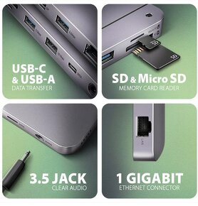 AXAGON HMC-12GM2, USB-C hub, slot na m.2 ssd - 3