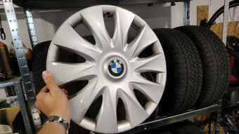 Ocelová kola 5x120 + zimní pneu Fulda 16" + BMW poklice - 3