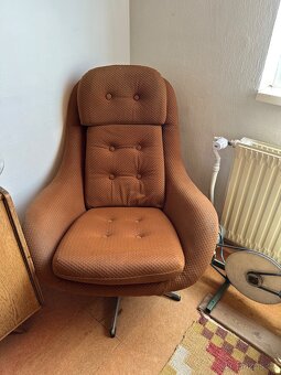 Retro otočný ušák / křeslo ze 70.let - 3
