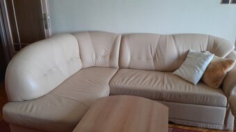 Kožená sedací rohová sedačka - 3