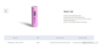 Li-ion DMEGC INR18650-26E 10A 3C ZMĚŘENO NOVÉ PROMO - 3