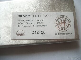 Nadir Metal Stříbrný slitek 1 kg - 3