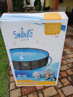 Bazén SWING FRAME Tmavý Ratan 4,27x1,07m - 3