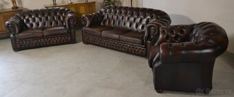 Kožená originál Chesterfield souprava 3+2+1.CENTURION - 3
