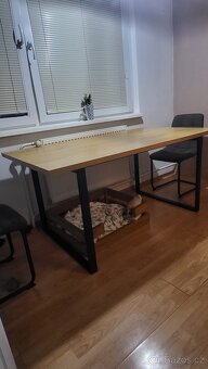 Jídelní stůl 90x160 barva dubu/černá - 3
