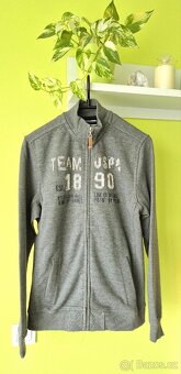 Šedá pánská mikina na zip U. S. Polo - 3