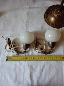 Mosazné lampičky 3 ks - velká posouvací, 2 ks malé - 3