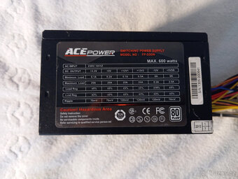 PC - Zdroj ACE Power 600W, 80Plus - 3
