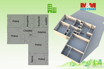 Prodej bytu 4+1, 99 m², Zlín, ul. Moravská - 3