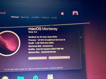 MacBook Air 11”, i5 / 4 GB RAM / 128GB SSD, čistá instalace. - 3