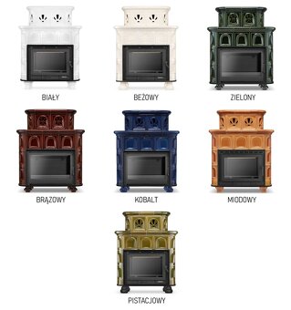 Kachlová kamna s litinovou vložkou SALZBURG, 15 kW zelená - 3