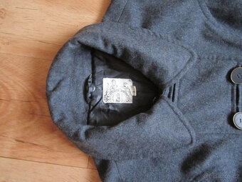 Vlněný tmavě šedý kabát vel. M/L - 3