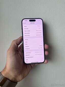 APPLE IPHONE 15 PRO 128GB MODRÝ TITAN-BATERIE 95%-ZÁRUKA - 3