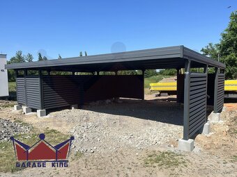 Carport s úložným boxem, garážová stání 9×6,5 m - 3