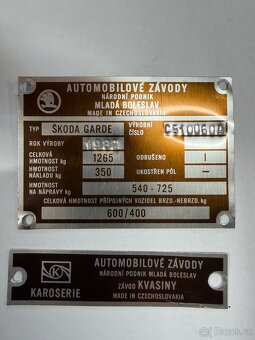 ŠKODA GARDE - VIN ORIGINÁL + Štítky - 3