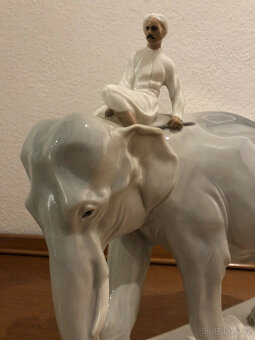 MEISSEN Art Nouveau - Slon s Indiánem - Paul Walther 1906 - 3