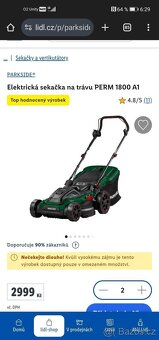 NOVÁ Elektrická sekačka PARKSIDE PERM 1800 A1 1800W - 3