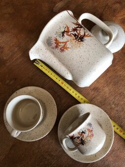 Čajová konvice, 2x šálky / Kameninová - 3