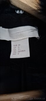 Dámský zimní kabát,elegantný,černý s odepínatelnou kožešinou - 3