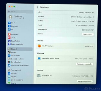 MacBook Pro 15” 2017/16GB RAM/Intel i7/1TB SSD/ Záruka - 3