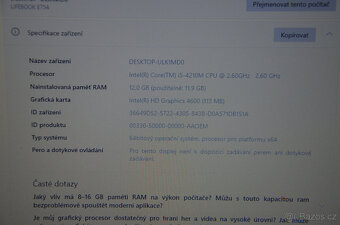 Fujitsu E754, i5/12GB/SSD 256GB/záruka - 3