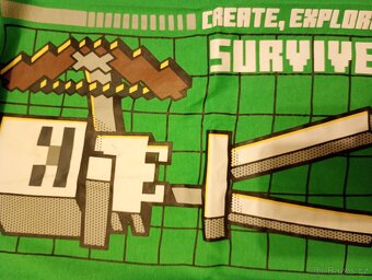 Minecraft bavlněné zelené triko vel.140 top stav - 3