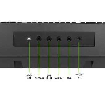 Elektrický keyboard M331 Medeli , 61 kláves s dynamikou - 3