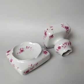 Kouzelný porcelánovy váza a popelník od manufaktury Lichte - 3