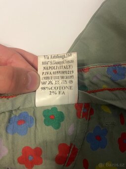 Letní kalhoty olivové barvy od italské značky Baronio - 3
